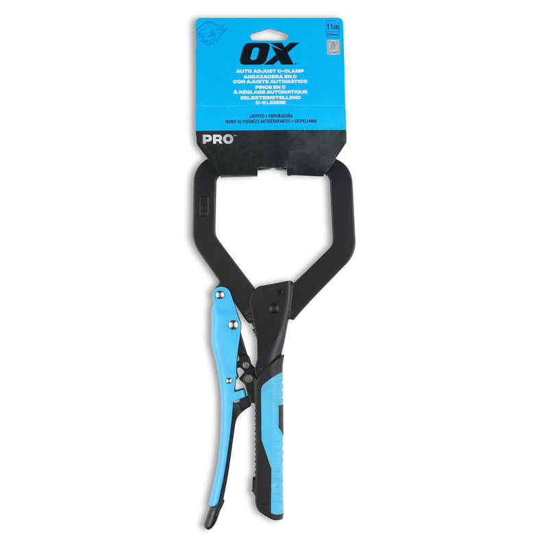 OX Hand Tools P204702 Auto Adjust 11-Inch C-Clamp - Gripped