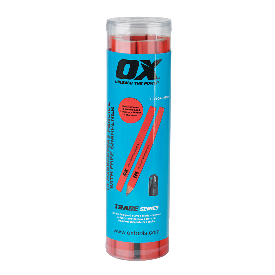 OX Tools OX-T022910 Trade Medium Red Carpenters Pencils 10 pk