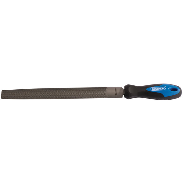 Draper 00010 Soft Grip Engineer's Half Round File and Handle, 250mm