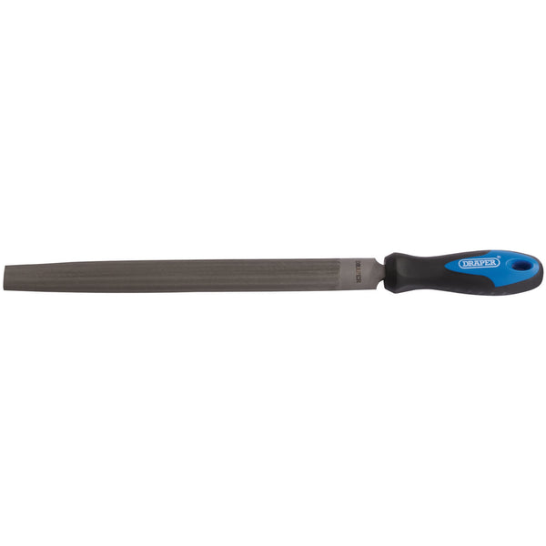 Draper 00011 Soft Grip Engineer's Half Round File and Handle, 300mm