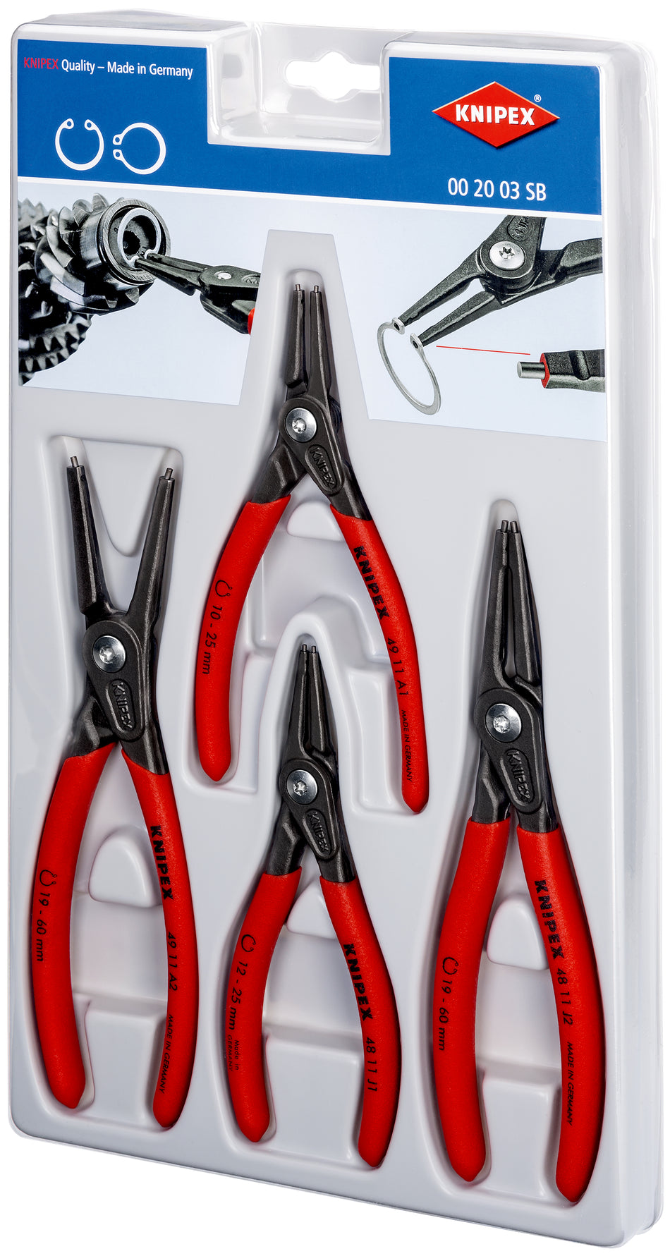 KNIPEX 00 20 03 SB SET OF CIRCLIP PLIERS