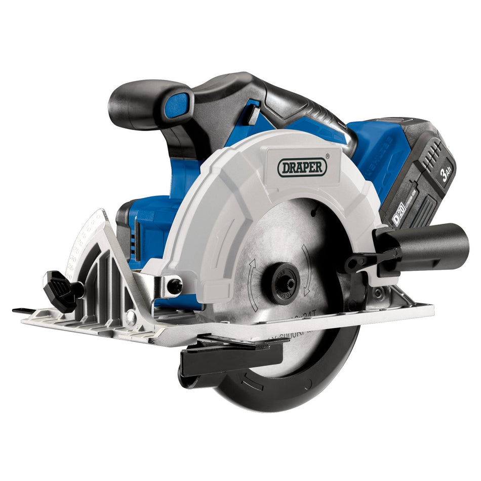 Draper 00594 D20 20V Brushless Circular Saw with 1x 3Ah Battery and Fast Charger