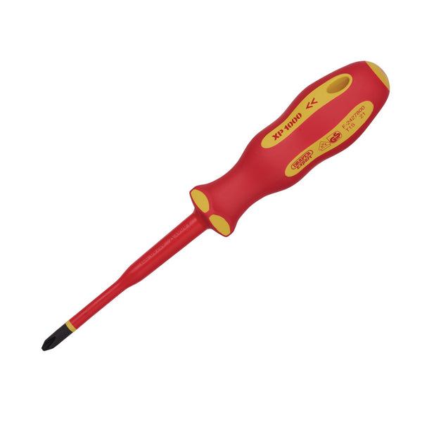 Draper 02164 XP1000 VDE Slimline Cross Slot Screwdriver, No.2 x 100mm