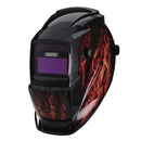 Draper 02513 Auto-Darkening Welding Helmet, Red Flames