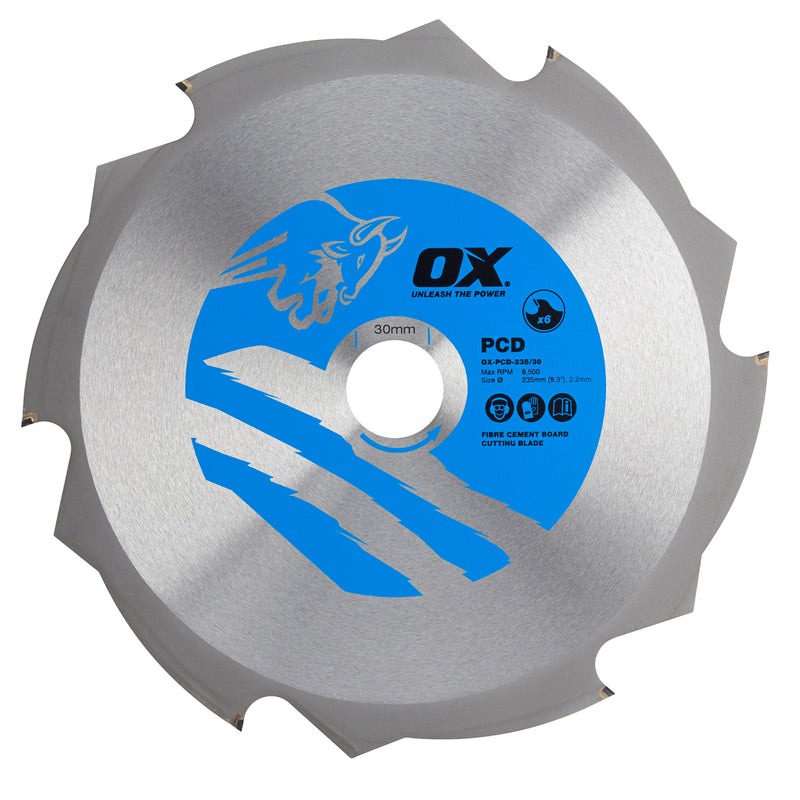 OX Tools OX-PCD-235/30 Fibre Cement Cutting Blade - 6 Teeth - 235/30mm