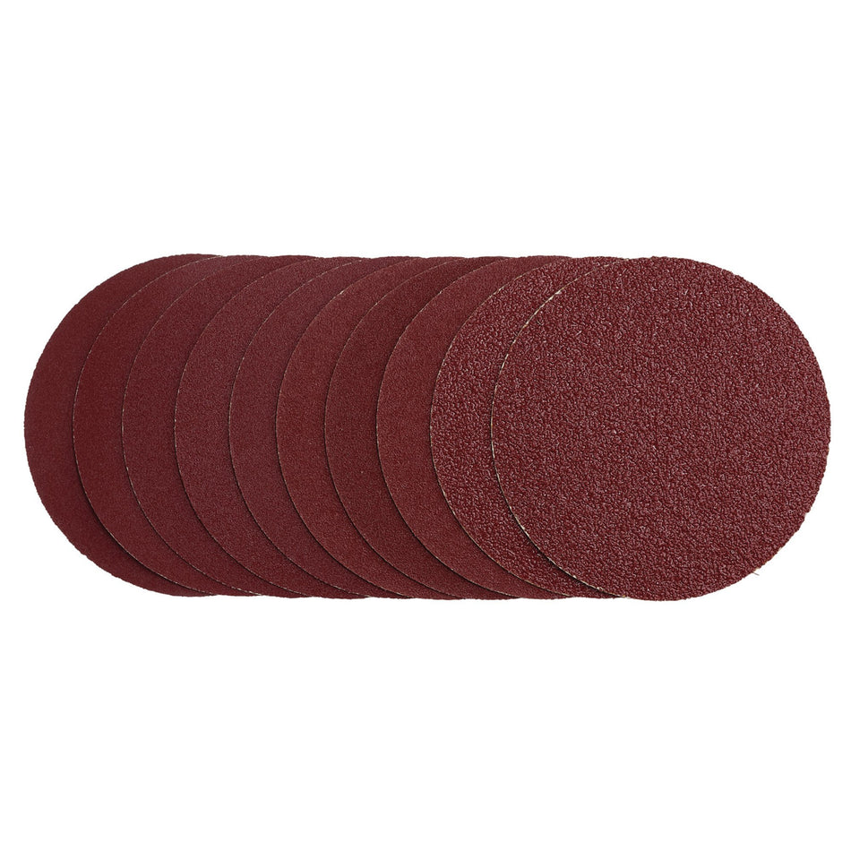 Draper 03158 Sanding Discs, 125mm, Hook & Loop, Assorted Grit - 40G, 80G, 120G, 240G (Pack of 10)