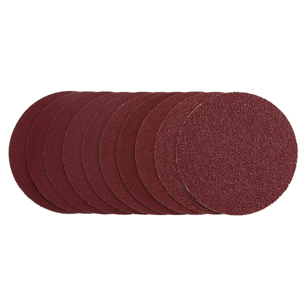 Draper 03158 Sanding Discs, 125mm, Hook & Loop, Assorted Grit - 40G, 80G, 120G, 240G (Pack of 10)