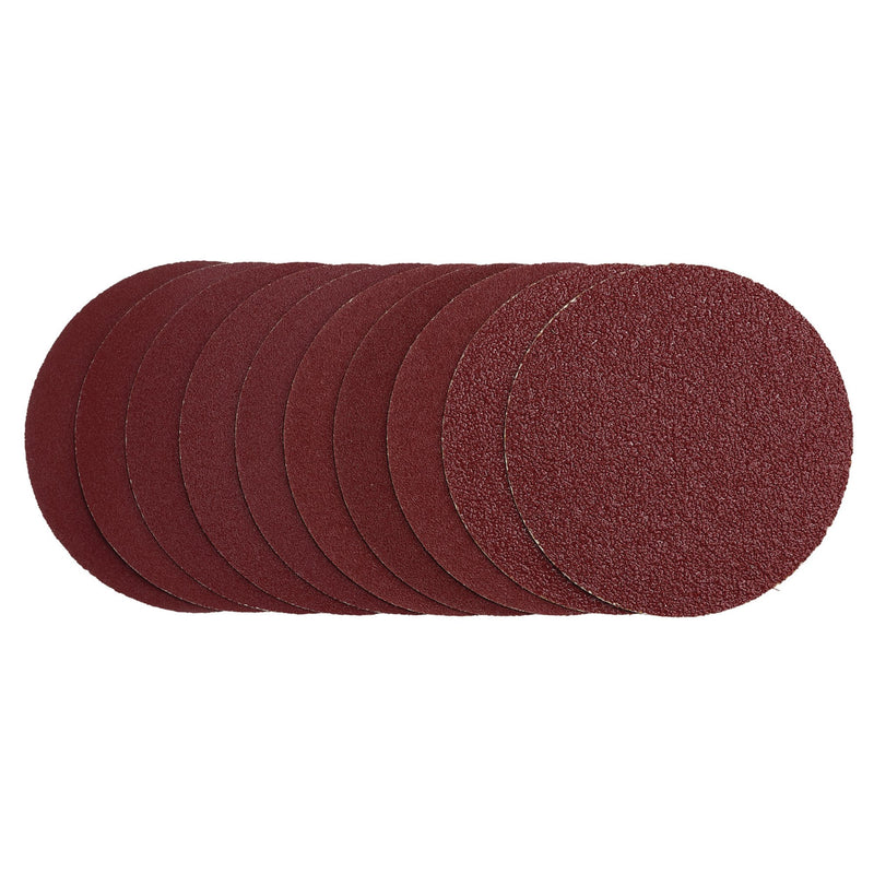 Draper 03158 Sanding Discs, 125mm, Hook & Loop, Assorted Grit - 40G, 80G, 120G, 240G (Pack of 10)