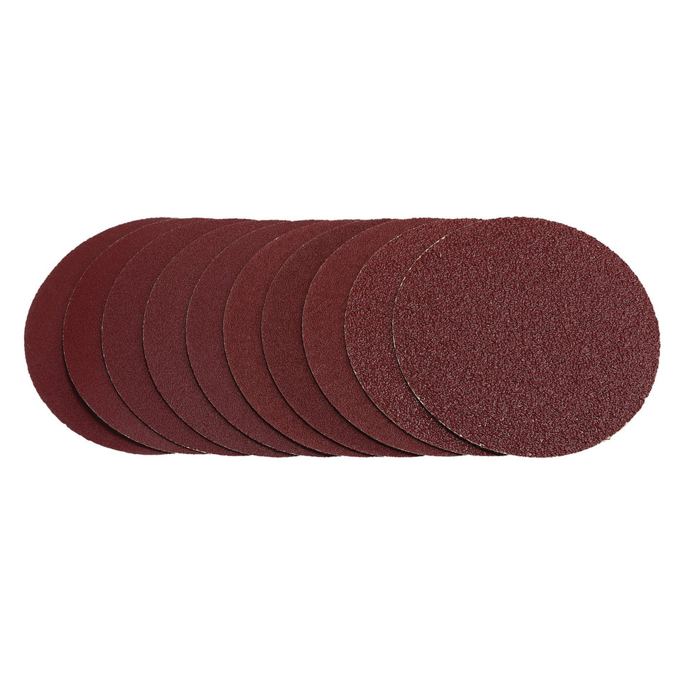 Draper 03158 Sanding Discs, 125mm, Hook & Loop, Assorted Grit - 40G, 80G, 120G, 240G (Pack of 10)