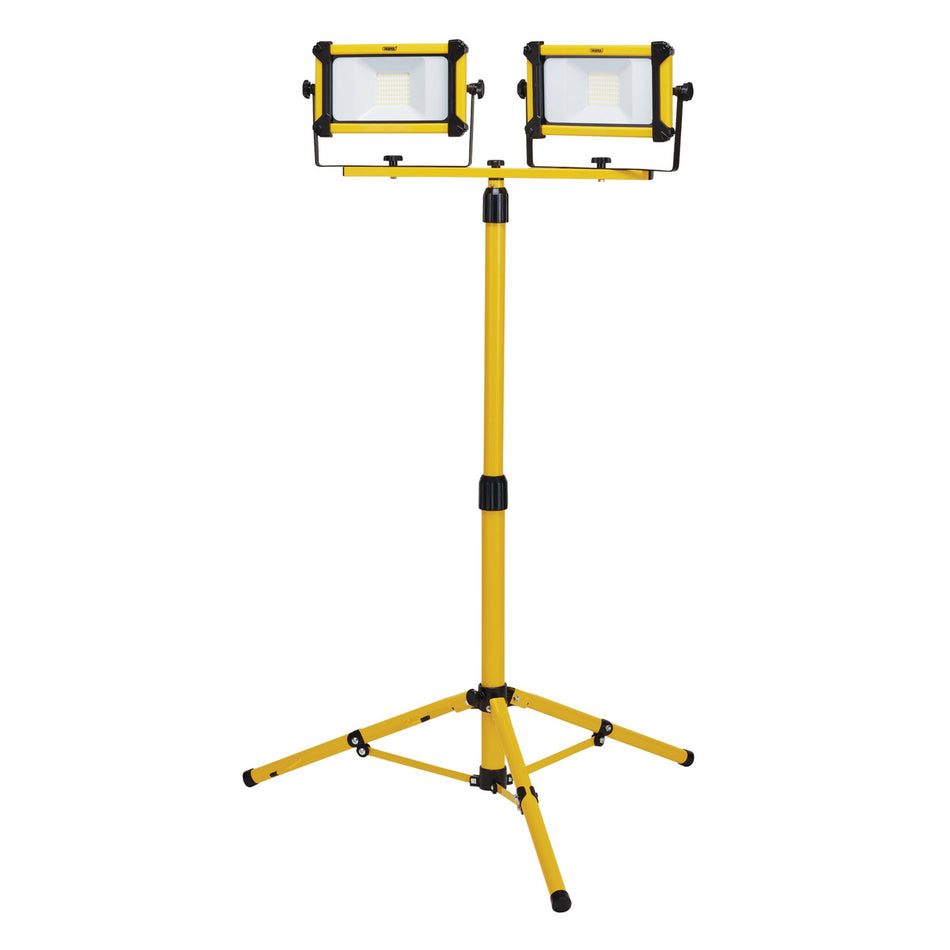 Draper 03203 110V SMD LED Tripod Site Light, 2 x 30W, 6600 Lumens
