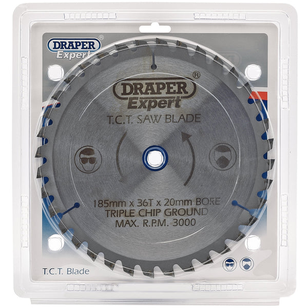 Draper 03637 Expert TCT Saw Blade, 185 x 20mm, 36T