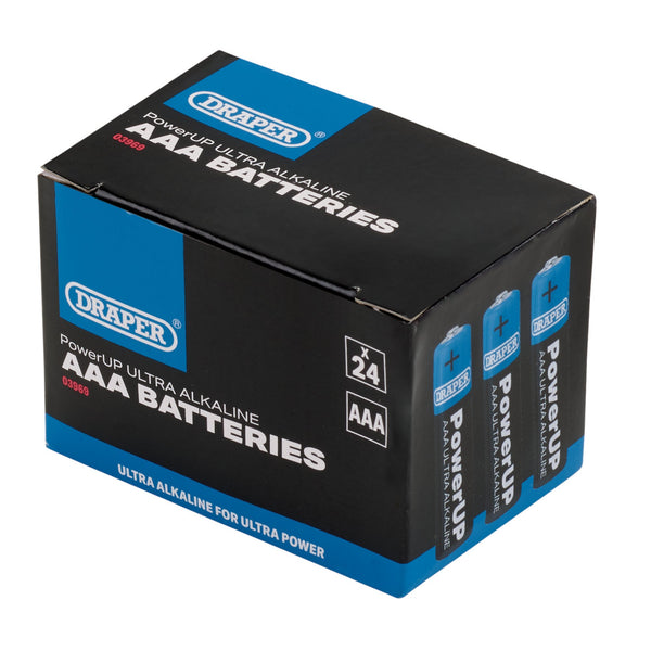 Draper 03969 Draper PowerUP Ultra Alkaline AAA Batteries (Pack of 24)