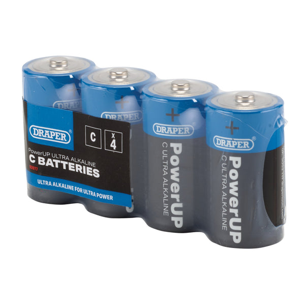 Draper 03977 Draper PowerUP Ultra Alkaline C Batteries (Pack of 4)