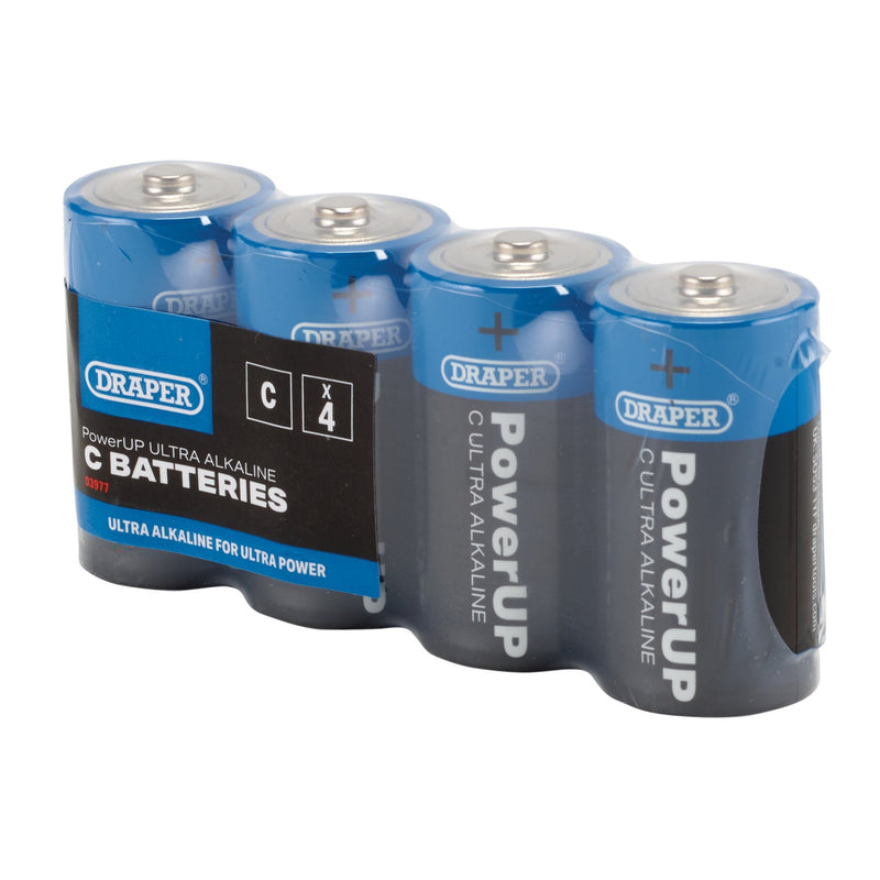 Draper 03977 Draper PowerUP Ultra Alkaline C Batteries (Pack of 4)