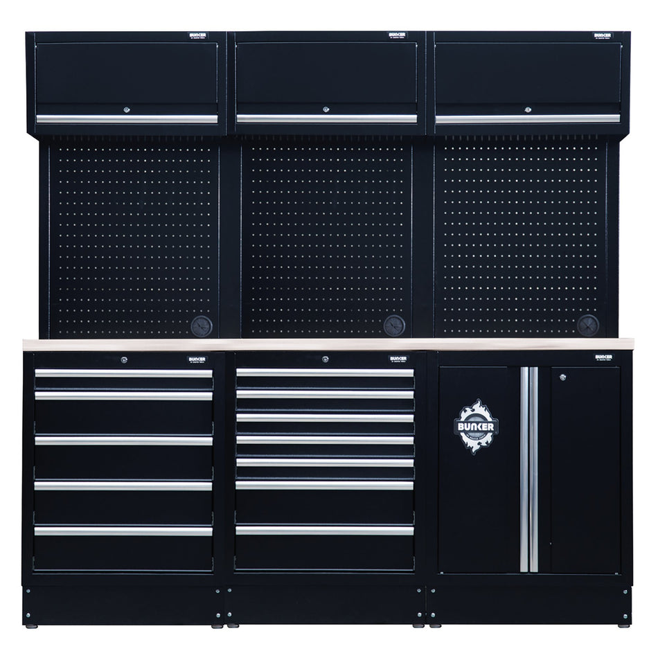 BUNKER® 04415 Modular Storage Combo with Stainless Steel Worktop (14 Piece)
