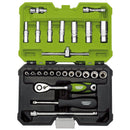 Draper 04463 Draper Expert Metric Socket Set, 1/4" Sq. Dr., Green (25 Piece)