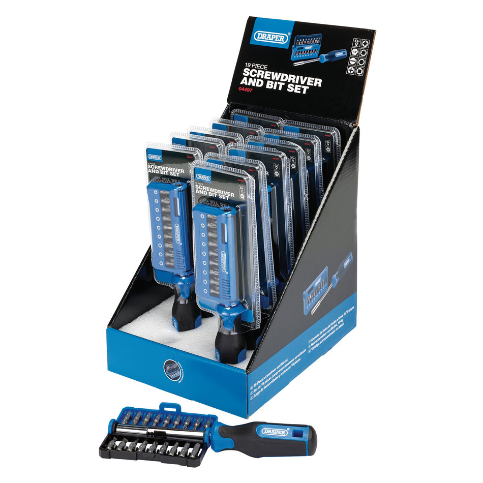 Draper 04497 Screwdriver and Bit Set (19 Piece)