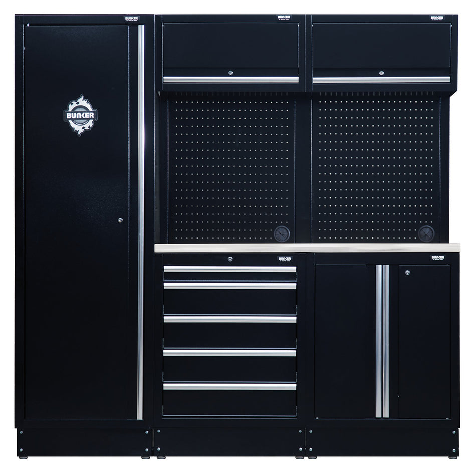 BUNKER® 04503 Modular Storage Combo with Stainless Steel Worktop (11 Piece)