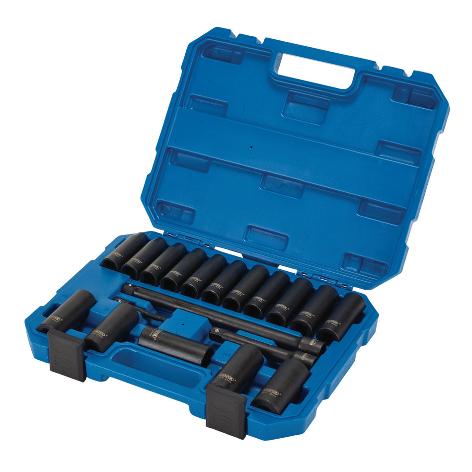 Draper 04577 Draper HI-TORQ® Metric Deep Impact Socket Set, 1/2" Sq. Dr. (19 Piece)