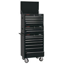 Draper 04594 Combined Roller Cabinet and Tool Chest, 15 Drawer, 26", Black