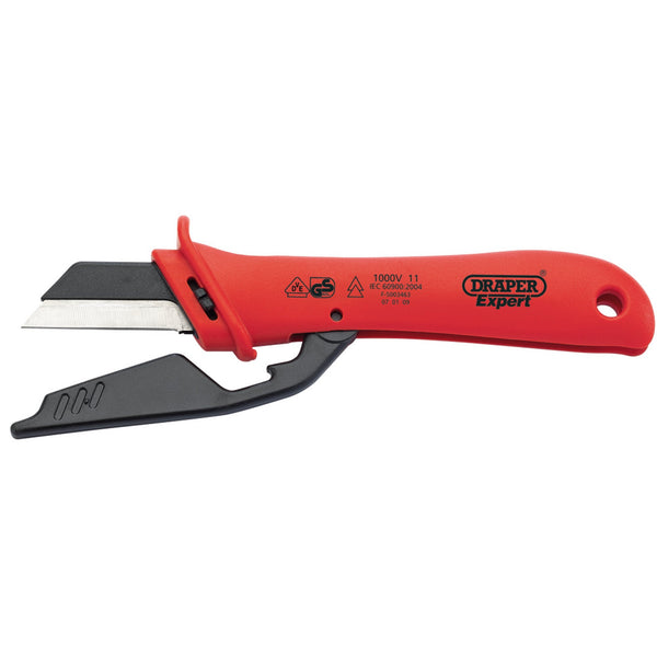 Draper 04616 VDE Approved Fully Insulated Cable Knife, 180mm