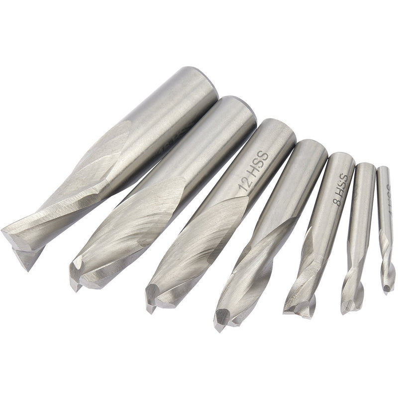 Draper 04663 HSS End Mill Set Dia. Two Flute, 4 - 16mm