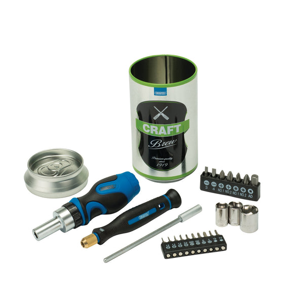 Draper 04775 Stubby Ratchet Screwdriver and Bit Set, Special Edition - Craft Brew (23 Piece)
