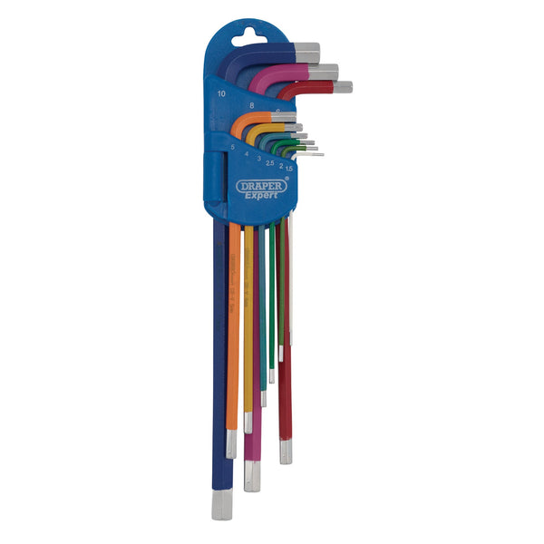 Draper 04911 Draper Expert Metric Extra-Long Arm Hex Key Set, Colour Coded (9 Piece)