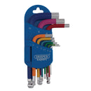 Draper 04912 Draper Expert Metric Short Arm Ball End Hex Key Set, Colour Coded (9 Piece)