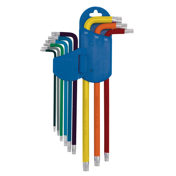 Draper 04926 Draper Expert TX-STAR&#174; Metric Extra-long Arm Key Set, Colour Coded (9 Piece)
