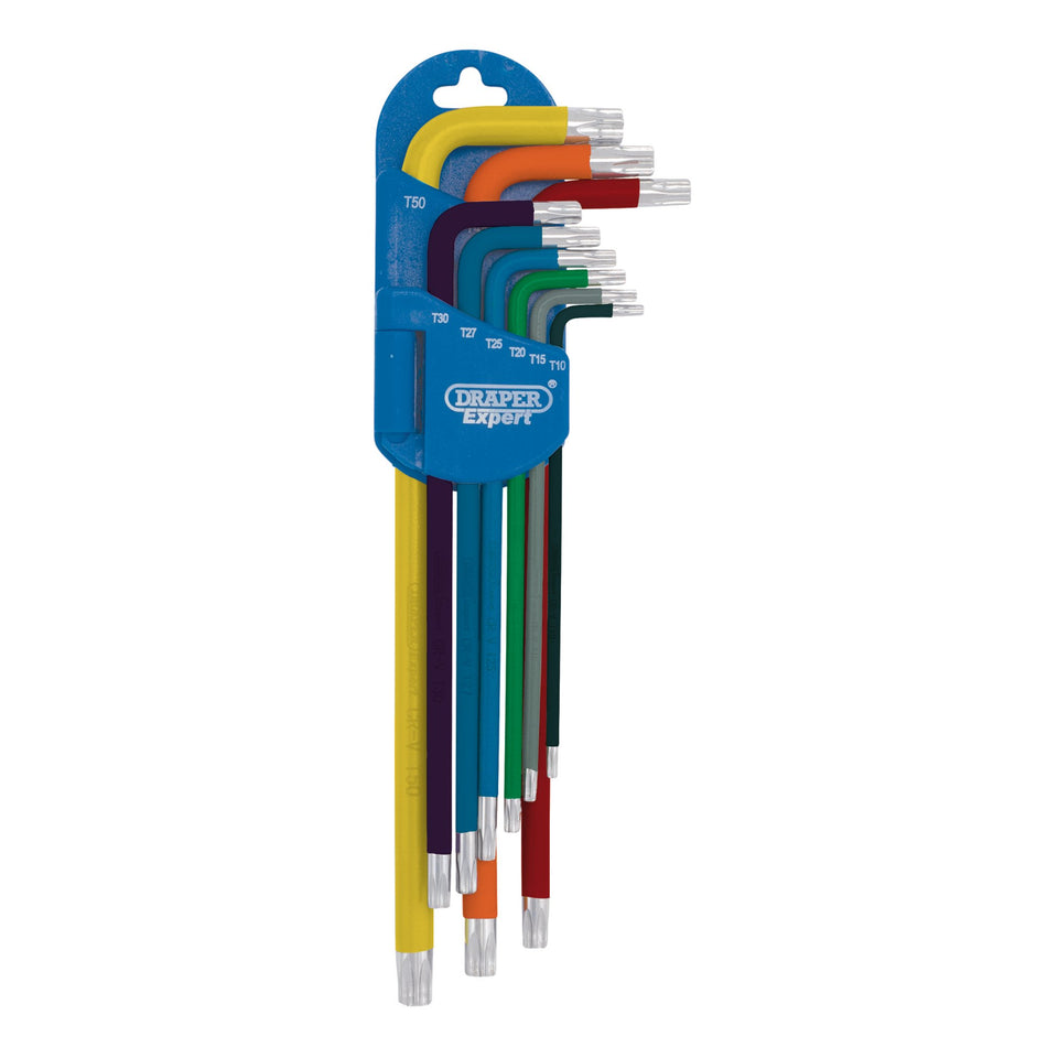 Draper 04926 Draper Expert TX-STAR® Metric Extra-long Arm Key Set, Colour Coded (9 Piece)