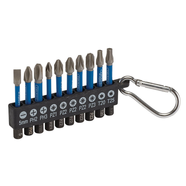Draper 04933 Draper Expert Impact Screwdriver Bit Set, 50mm, 1/4" Hex (10 Piece)