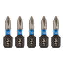 Draper 04934 Draper Expert Cross Slot/PH Type Impact Screwdriver Bits, No.1 x 25mm, 1/4" Hex (Pack of 5)