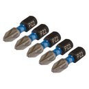 Draper 04951 Draper Expert PZ-Type Impact Screwdriver Bits, No.2 x 25mm, 1/4" Hex (Pack of 5)