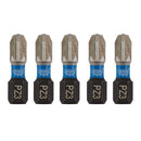 Draper 04975 Draper Expert PZ-Type Impact Screwdriver Bits, No.3 x 25mm, 1/4" Hex (Pack of 5)