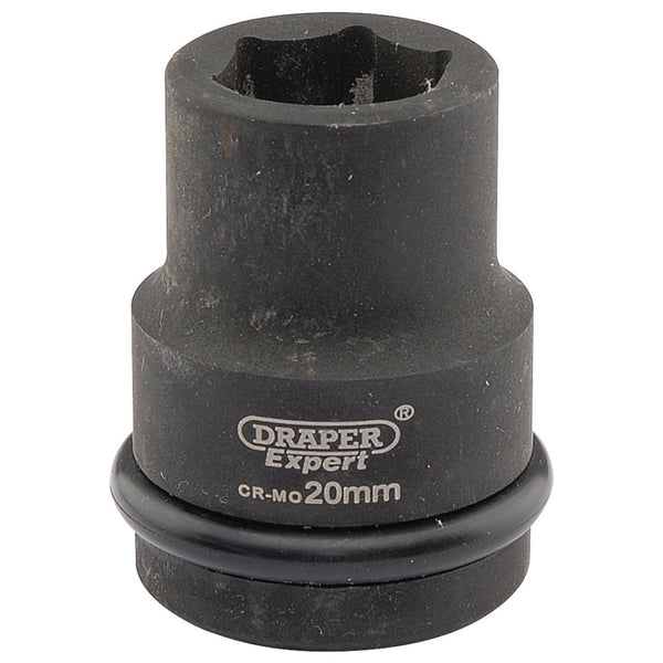 Draper 05001 Expert HI-TORQ&#174; 6 Point Impact Socket, 3/4" Sq. Dr., 20mm