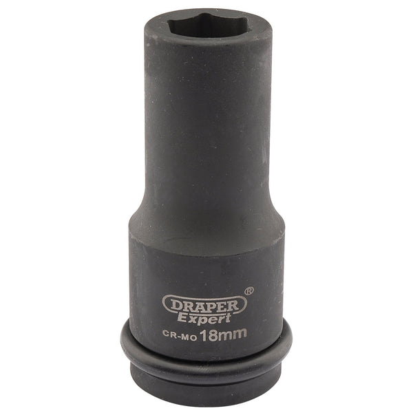 Draper 05050 Expert HI-TORQ&#174; 6 Point Deep Impact Socket, 3/4" Sq. Dr., 18mm