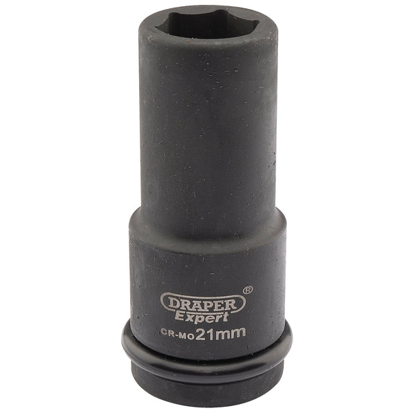 Draper 05053 Expert HI-TORQ&#174; 6 Point Deep Impact Socket, 3/4" Sq. Dr., 21mm
