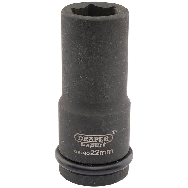 Draper 05054 Expert HI-TORQ&#174; 6 Point Deep Impact Socket, 3/4" Sq. Dr., 22mm