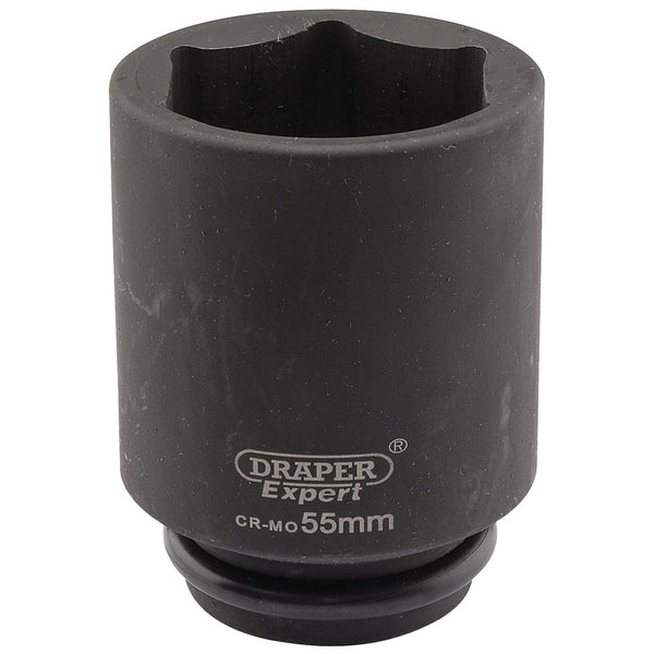 Draper 05085 Expert HI-TORQ&#174; 6 Point Deep Impact Socket, 3/4" Sq. Dr., 55mm