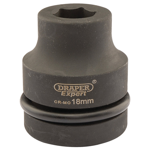 Draper 05099 Expert HI-TORQ&#174; 6 Point Impact Socket, 1" Sq. Dr., 18mm