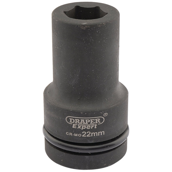 Draper 05137 Expert HI-TORQ&#174; 6 Point Deep Impact Socket, 1" Sq. Dr., 22mm