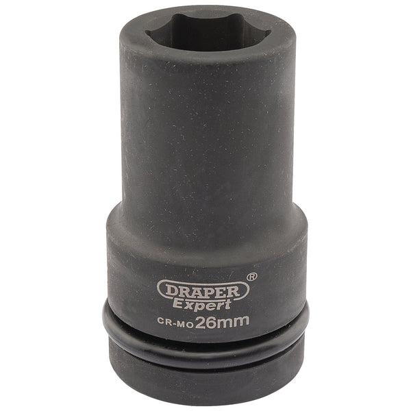 Draper 05141 Expert HI-TORQ&#174; 6 Point Deep Impact Socket, 1" Sq. Dr., 26mm