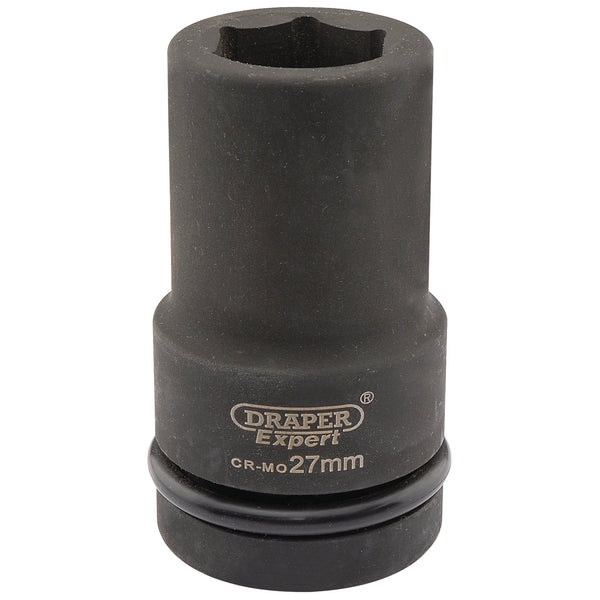 Draper 05142 Expert HI-TORQ&#174; 6 Point Deep Impact Socket, 1" Sq. Dr., 27mm