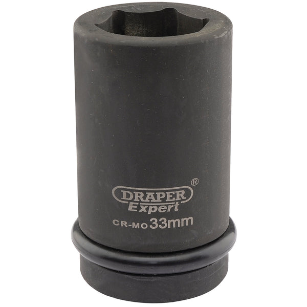 Draper 05147 Expert HI-TORQ&#174; 6 Point Deep Impact Socket, 1" Sq. Dr., 33mm