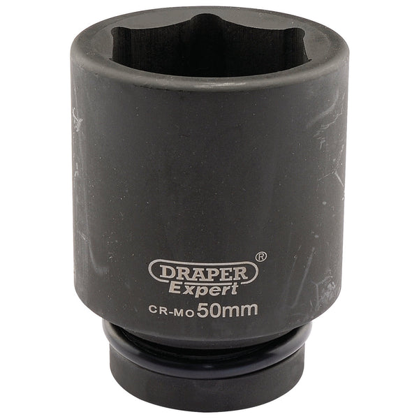 Draper 05155 Expert HI-TORQ&#174; 6 Point Deep Impact Socket, 1" Sq. Dr., 50mm