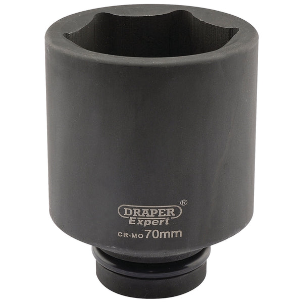 Draper 05159 Expert HI-TORQ&#174; 6 Point Deep Impact Socket, 1" Sq. Dr., 70mm