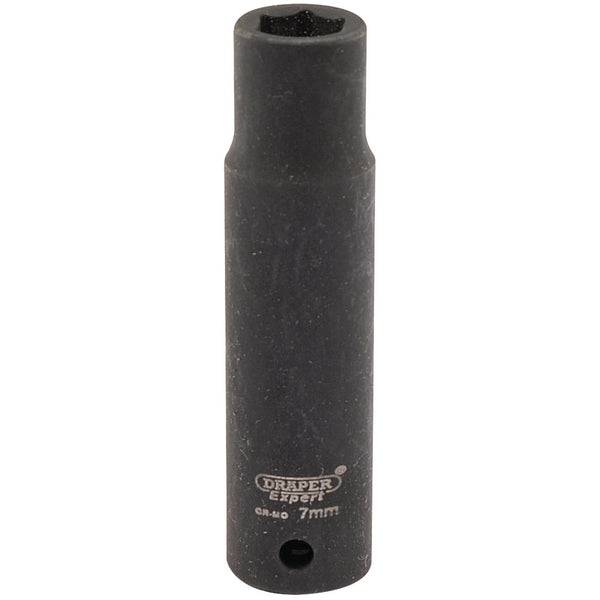 Draper 05185 Expert HI-TORQ&#174; 6 Point Deep Impact Socket, 1/4" Sq. Dr., 7mm