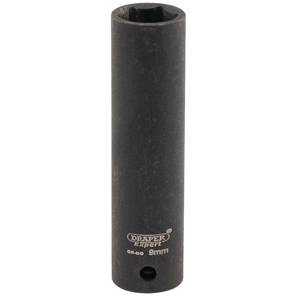 Draper 05187 Expert HI-TORQ&#174; 6 Point Deep Impact Socket, 1/4" Sq. Dr., 9mm