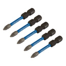 Draper 05646 Draper Expert PZ-Type Impact Screwdriver Bits, No.1 x 50mm, 1/4" Hex (Pack of 5)